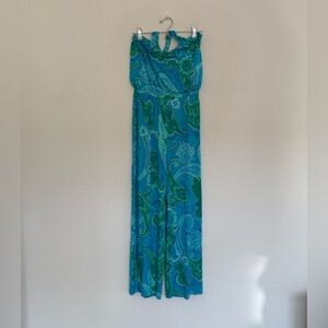Tori Richard Halter Wide Leg Print Jumpsuit
